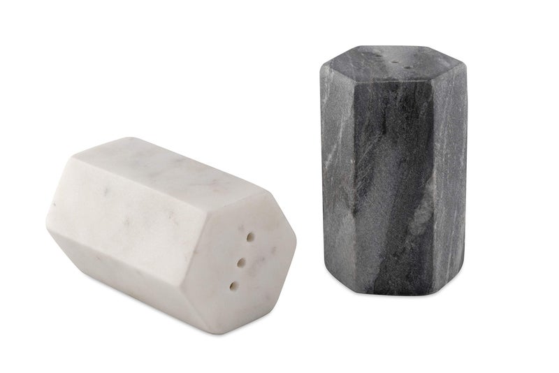 GoCraft Salt and Pepper Shakers | HandCrafted White and Black Marble Salt and Pepper Shakers - Image 1